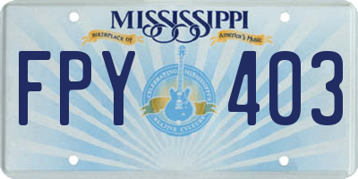 MS license plate FPY403