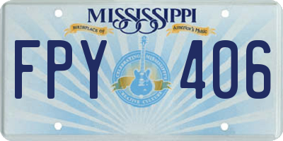 MS license plate FPY406