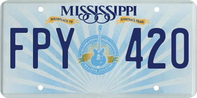 MS license plate FPY420