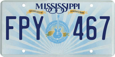 MS license plate FPY467