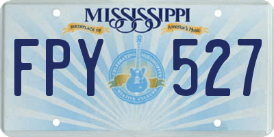 MS license plate FPY527