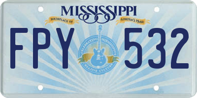 MS license plate FPY532