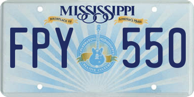 MS license plate FPY550