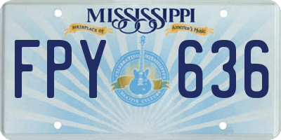 MS license plate FPY636