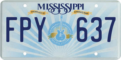 MS license plate FPY637