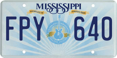 MS license plate FPY640
