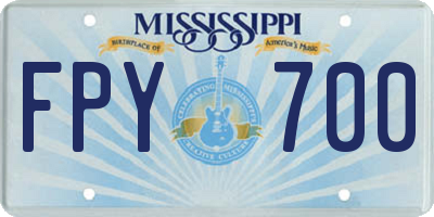 MS license plate FPY700