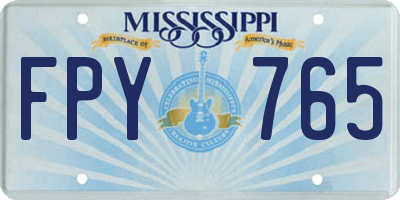 MS license plate FPY765