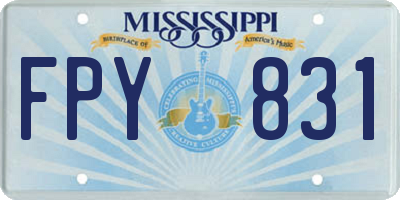 MS license plate FPY831