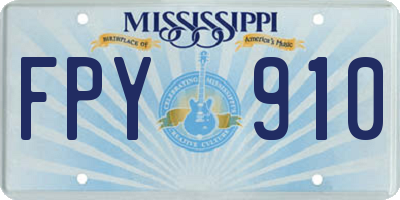 MS license plate FPY910