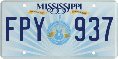 MS license plate FPY937