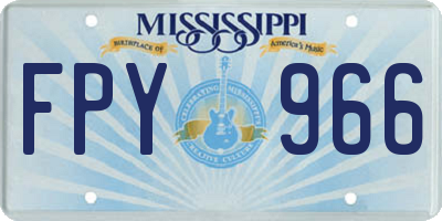 MS license plate FPY966