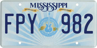 MS license plate FPY982