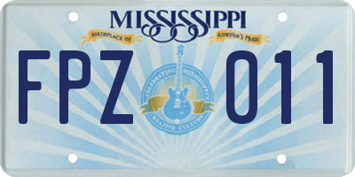 MS license plate FPZ011