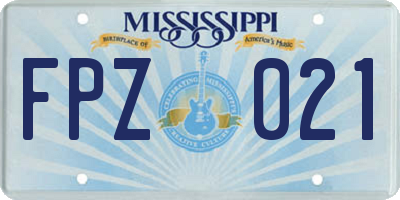 MS license plate FPZ021