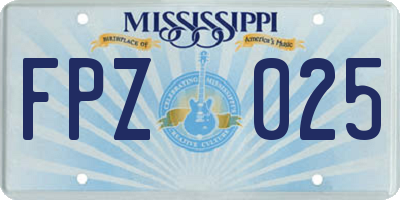 MS license plate FPZ025