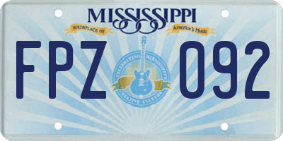 MS license plate FPZ092