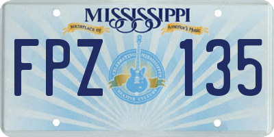MS license plate FPZ135