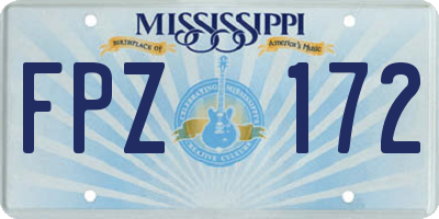 MS license plate FPZ172