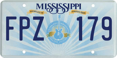 MS license plate FPZ179
