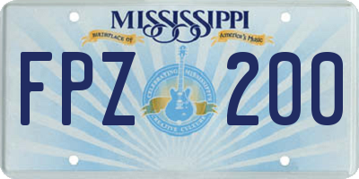 MS license plate FPZ200
