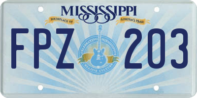 MS license plate FPZ203
