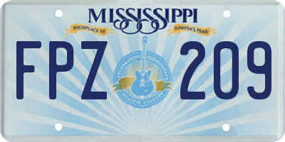 MS license plate FPZ209