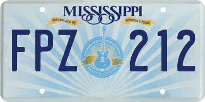 MS license plate FPZ212