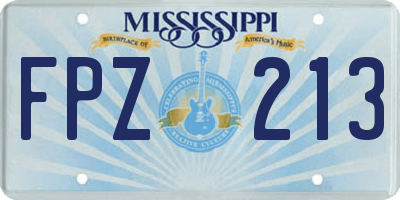 MS license plate FPZ213