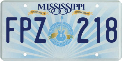 MS license plate FPZ218