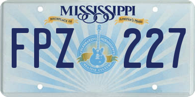 MS license plate FPZ227
