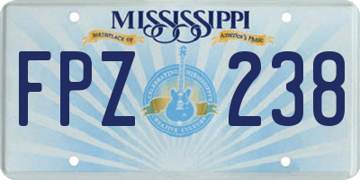 MS license plate FPZ238