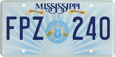 MS license plate FPZ240