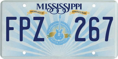 MS license plate FPZ267