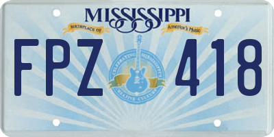 MS license plate FPZ418