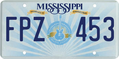 MS license plate FPZ453
