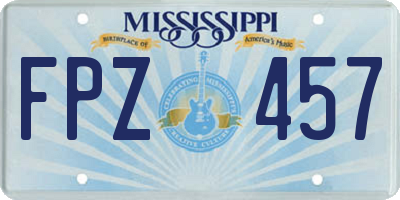 MS license plate FPZ457