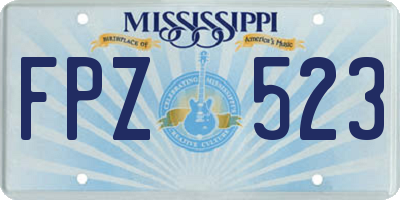 MS license plate FPZ523