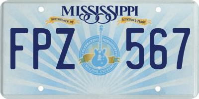 MS license plate FPZ567
