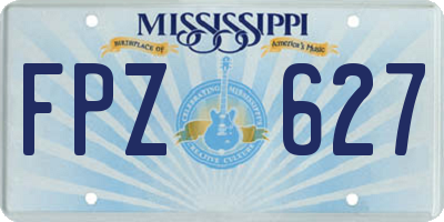 MS license plate FPZ627