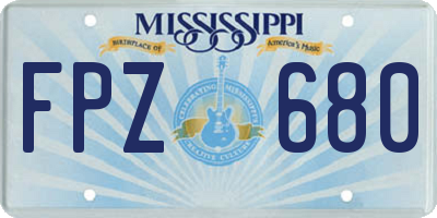 MS license plate FPZ680