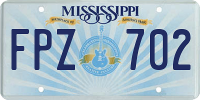 MS license plate FPZ702