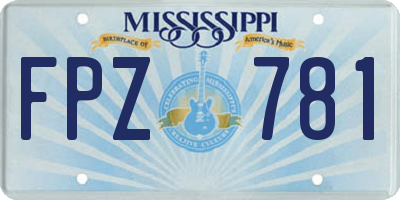 MS license plate FPZ781