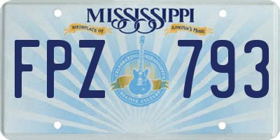 MS license plate FPZ793