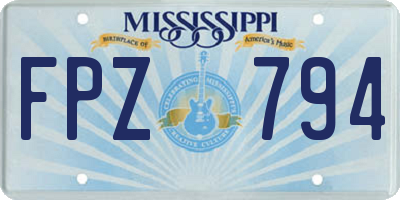MS license plate FPZ794