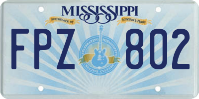 MS license plate FPZ802