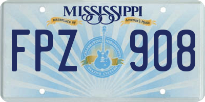 MS license plate FPZ908