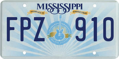 MS license plate FPZ910