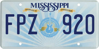 MS license plate FPZ920
