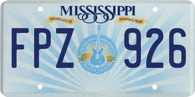 MS license plate FPZ926